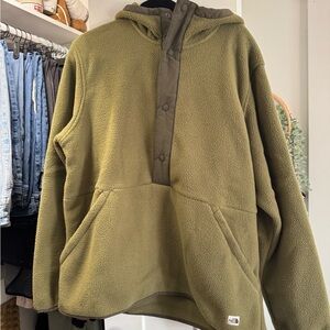 The North Face Olive Green Fleece Pullover Hoodie